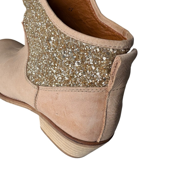 Hoss Intropia Tan Leather Cowgirl Western Ankle Bootie Shootie Boot Size 6.5-7 - Picture 9 of 15